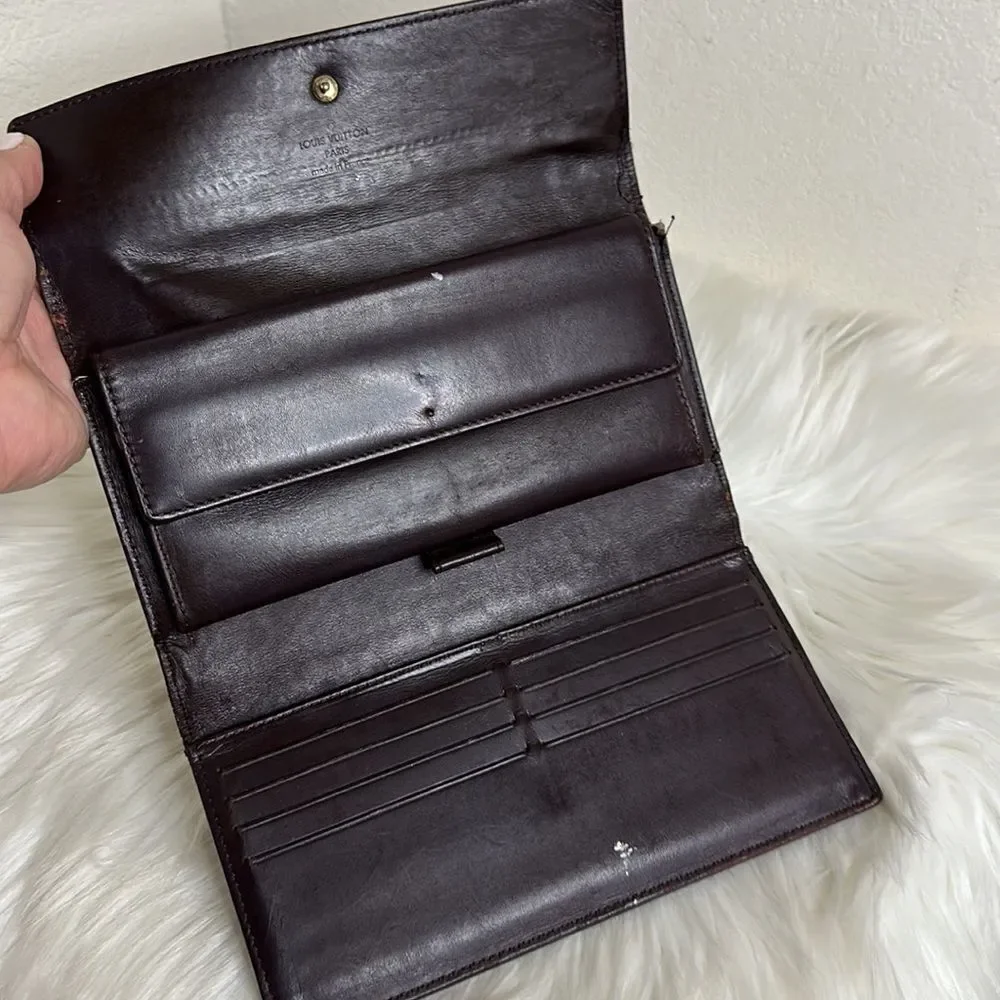 💯Authentic Louis Vuitton Vernis Trifold Long Wallet🍀